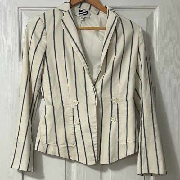Etcetera Cream and Black Striped Blazer - Picture 5 of 5